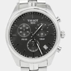 Pre Owned Tissot Black Stainless Steel PR100 T101.417.11.051.00 Men's Wristwatch 41 mm
