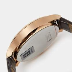 Tissot White Rose Gold Plated Stainless Steel Leather Traditional Perpetual T0636373603700 Men's Wristwatch 42 mm 