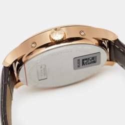 Tissot White Rose Gold Plated Stainless Steel Leather Traditional Perpetual T0636373603700 Men's Wristwatch 42 mm 
