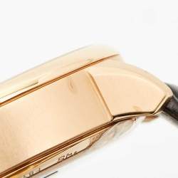 Tissot Silver Rose Gold Plated Stainless Steel Leather T-Classic Chemin Des Tourelles T099.427.36.038.00 Men's Wristwatch 44 mm 
