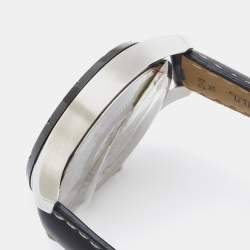 Pre Owned Tissot Black Stainless Steel Leather V8 T039.417.26.057.00 Men's Wristwatch 42 mm