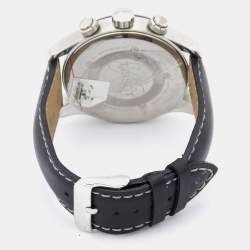 Pre Owned Tissot Black Stainless Steel Leather V8 T039.417.26.057.00 Men's Wristwatch 42 mm