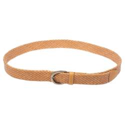 Tod's Beige Woven Leather Belt 95cm