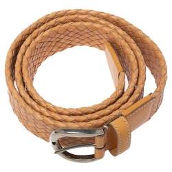 Tod's Beige Woven Leather Belt 95cm