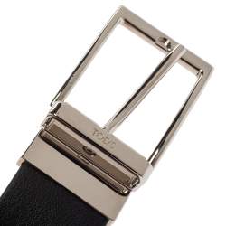 Pre Owned Tod's Black Leather Buckle Belt 90 CM