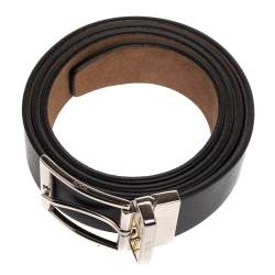 Pre Owned Tod's Black Leather Buckle Belt 90 CM
