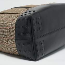 Tod's Multicolor Checkered Nylon and Leather Gommino Tote