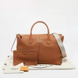 Pre Owned Tod's Brown Leather Large Di Duffle Bag 