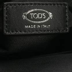 Pre Owned Tod's Black Leather Drawstring Flap Backpack