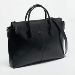 Pre Owned حقيبة مستندات تودز دي متوسطة جلد أسود