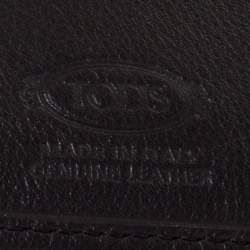 Tod's Dark Brown Leather Double T Bifold Wallet