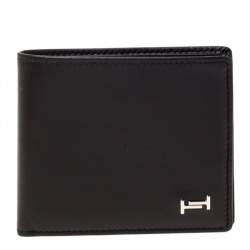 Tod's Dark Brown Leather Double T Bifold Wallet