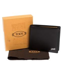 Tod's Dark Brown Leather Double T Bifold Wallet