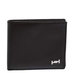 Tod's Dark Brown Leather Double T Bifold Wallet