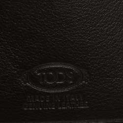 Tod's Dark Brown Leather Double T Bifold Wallet
