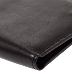 Tod's Dark Brown Leather Double T Bifold Wallet