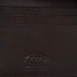 Tod's Dark Brown Leather Double T Bifold Wallet