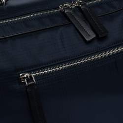 Tod's Navy Blue Nylon Zip Convertible Briefcase/Backpack