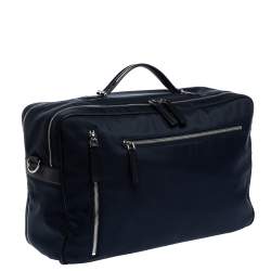 Tod's Navy Blue Nylon Zip Convertible Briefcase/Backpack