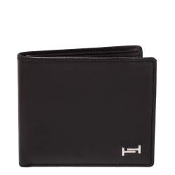 Tod's Dark Brown Leather Double T Bifold Wallet
