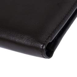 Tod's Dark Brown Leather Double T Bifold Wallet