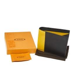 Tod's Black/Yellow Leather Bifold Wallet