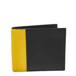 Tod's Black/Yellow Leather Bifold Wallet