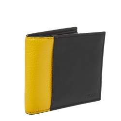 Tod's Black/Yellow Leather Bifold Wallet