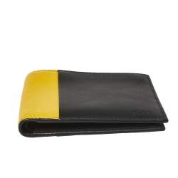 Tod's Black/Yellow Leather Bifold Wallet