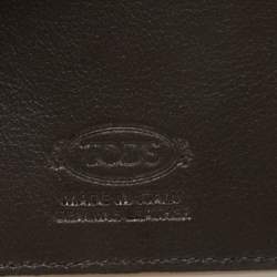 Tod's Khaki Green Lizard Embossed Leather Money Clip