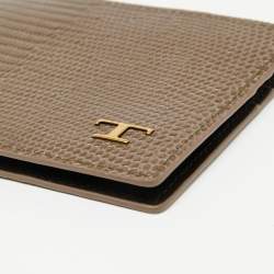 Tod's Khaki Green Lizard Embossed Leather Money Clip