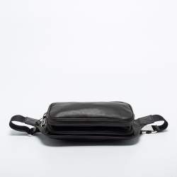 Tod's Dark Brown/Neon Green Leather Zip Waist Belt Bag