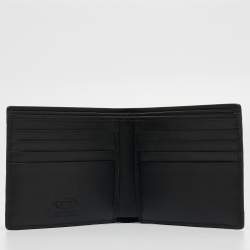 Tod's Black Croc Embossed and Leather Bifold Wallet 