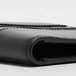 Tod's Black Croc Embossed and Leather Bifold Wallet 