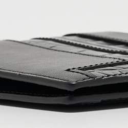 Tod's Black Croc Embossed and Leather Bifold Wallet 