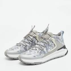 Pre Owned Tod's Grey Camouflage Print Fabric No Code J Sneakers Size 41.5