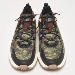 Tod's Green Camouflage Print Fabric No Code J Sneakers Size 47