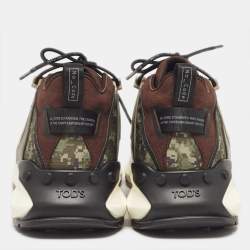 Tod's Green Camouflage Print Fabric No Code J Sneakers Size 47