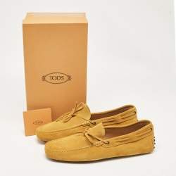 Tod's Brown Suede Gommino Driver Loafers Size 44.5