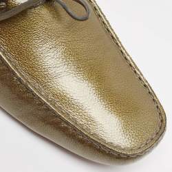 Pre Owned Tod's Green Patent Leather Driver Loafers Size 44.5