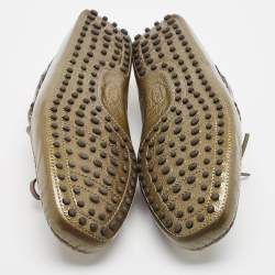 Pre Owned Tod's Green Patent Leather Driver Loafers Size 44.5