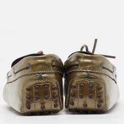 Pre Owned Tod's Green Patent Leather Driver Loafers Size 44.5