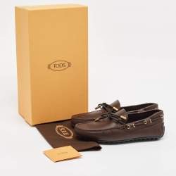 Tod's Brown Leather Limited Edition Driver Loafers Size 39.5