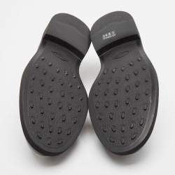 Pre Owned Tod's Black Leather Fringe Driver Loafers Size 44.5