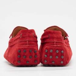 Tod's Red Suede Slip On Loafers Size 44.5