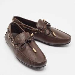 Pre Owned Tod's Brown Leather Lace Up Loafer Size 39.5