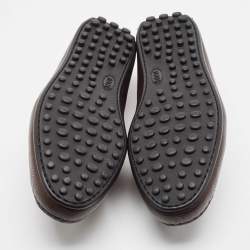 Pre Owned Tod's Brown Leather Lace Up Loafer Size 39.5