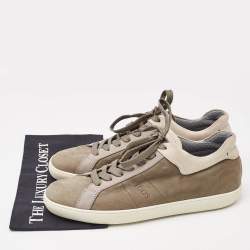 Tod's Grey Nubuck Leather Low Top Sneakers Size 44.5