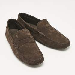 Tod's Brown Suede Slip On Loafers Size 39.5