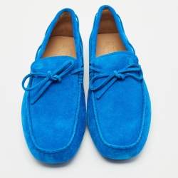 Tod's Blue Suede Gommino Driver Loafers Size 43
